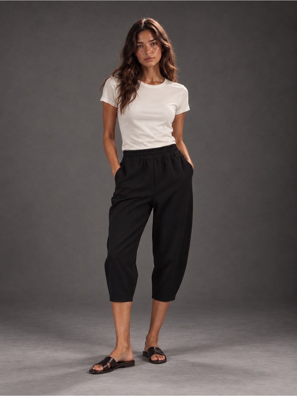 Autres Filles Black Cropped Balloon Pants S